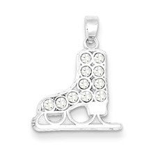 Sterling Silver CZ Ice Skate Charm hide-image