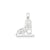 CZ Ice Skate Charm in Sterling Silver