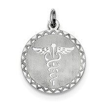 Sterling Silver Caduceus Disc Charm hide-image