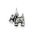 Antiqued Dog Charm in Sterling Silver