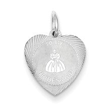 Sterling Silver To My Bridesmaid Heart Disc Charm hide-image