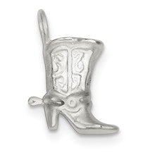 Sterling Silver Cowboy Boot Charm hide-image