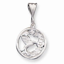 Sterling Silver Hummingbird W/Flowers Charm hide-image