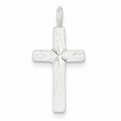 Sterling Silver Diamond-cut Cross pendant, Fine Pendants for Necklace