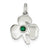 Sterling Silver Clover with Green Glass Charm hide-image