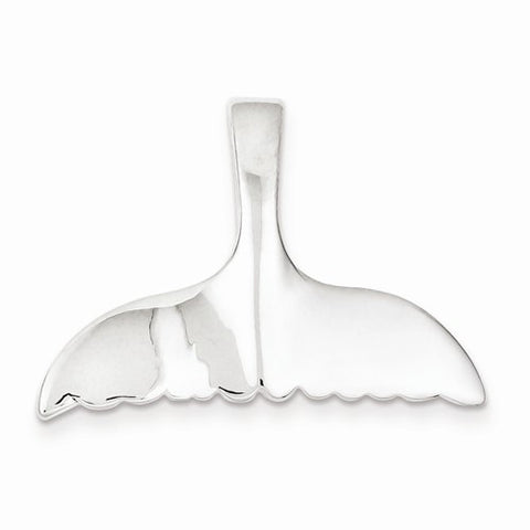 Sterling Silver Whale Tail Slide Pendant, Pendants for Necklace
