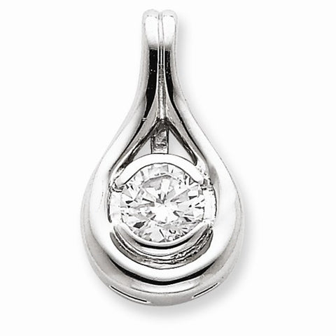Sterling Silver Round CZ Pendant, Beautiful Pendants for Necklace