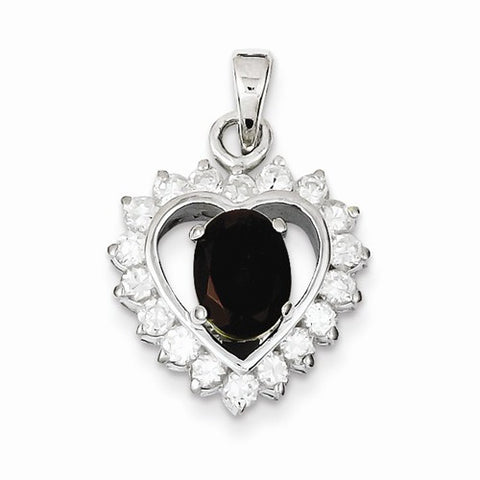 Sterling Silver Garnet & CZ pendant, Exquisite Pendants for Necklace