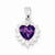Sterling Silver Amethyst & CZ pendant, Gorgeous Pendants for Necklace