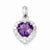 Sterling Silver Amethyst & CZ pendant, Lovely Pendants for Necklace