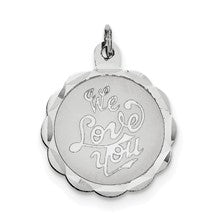 Sterling Silver We Love You Disc Charm hide-image