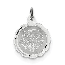 Sterling Silver Happy Anniversary Disc Charm hide-image