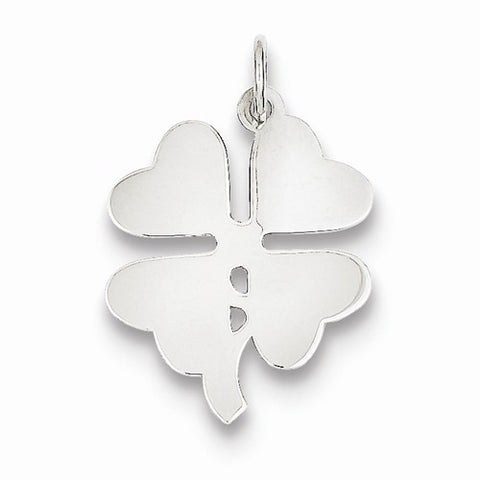 Sterling Silver 4-leaf Clover Disc Pendant, Pendants for Necklace
