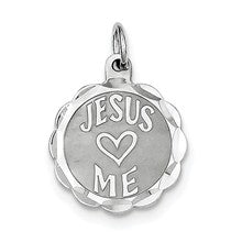 Sterling Silver Jesus Loves Me Disc Charm hide-image