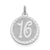 Sweet Sixteen Disc Charm in Sterling Silver