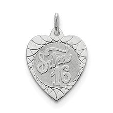 Sterling Silver Sweet Sixteen Heart Disc Charm hide-image