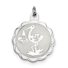 Sterling Silver Stork Disc Charm hide-image
