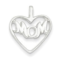 Sterling Silver Mom Heart Charm hide-image