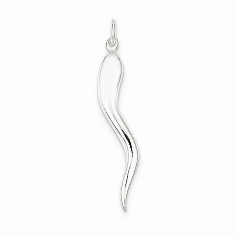 Sterling Silver Italian Horn pendant, Classy Pendants for Necklace