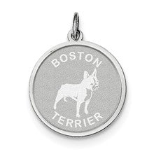 Sterling Silver Boston Terrier Disc Charm hide-image