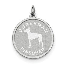 Sterling Silver Doberman Pinscher Disc Charm hide-image