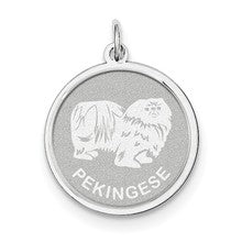 Sterling Silver Pekingese Disc Charm hide-image
