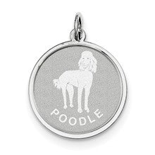 Sterling Silver Poodle Disc Charm hide-image