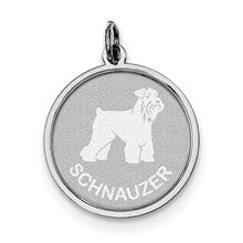 Sterling Silver Schnauzer Disc Charm hide-image