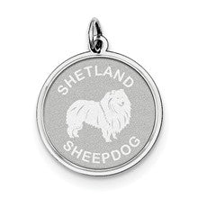Sterling Silver Shetland Sheepdog Disc Charm hide-image