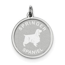 Sterling Silver Springer Spaniel Disc Charm hide-image