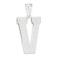 Sterling Silver Initial V Charm hide-image