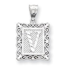 Sterling Silver Initial V Charm hide-image