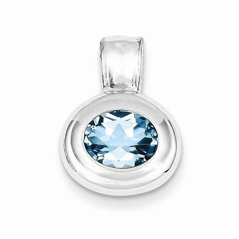Sterling Silver Blue Topaz Pendant, Delightful Pendants for Necklace