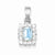 Sterling Silver Blue Topaz & CZ pendant, Pendants for Necklace