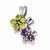Sterling Silver Amethyst & Peridot Floral Pendant, Pendants for Necklace