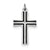 Enameled Latin Cross Charm in Sterling Silver