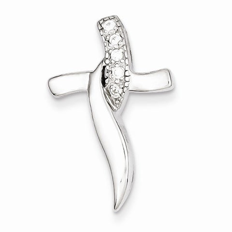 Sterling Silver CZ Cross Pendant, Fine Pendants for Necklace