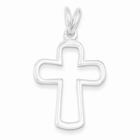 Sterling Silver Outlined Cross Pendant, Pendants for Necklace