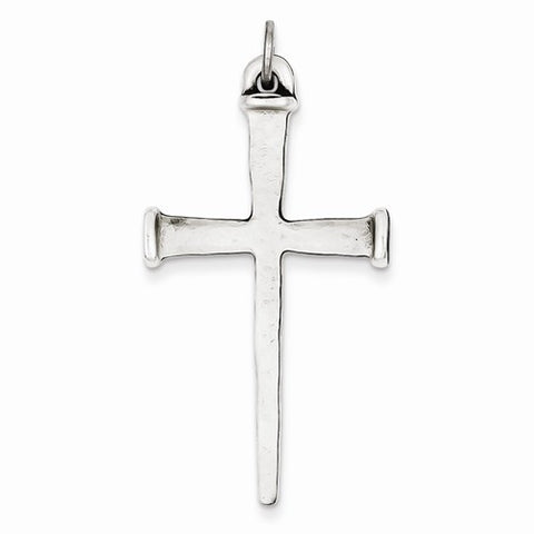 Sterling Silver Antiqued Nail Cross pendant, Stylish Pendants for Necklace