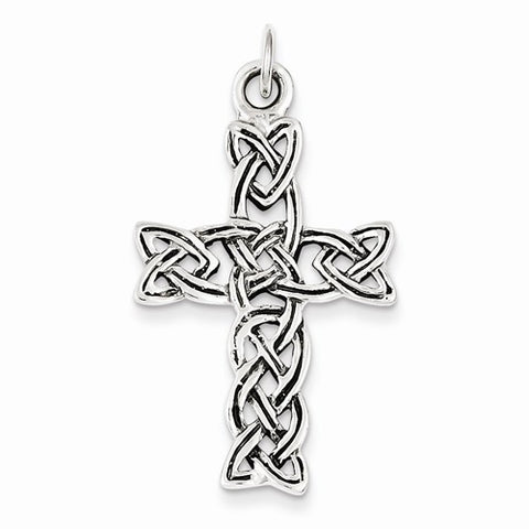 Sterling Silver Antiqued Celtic Cross pendant, Charm