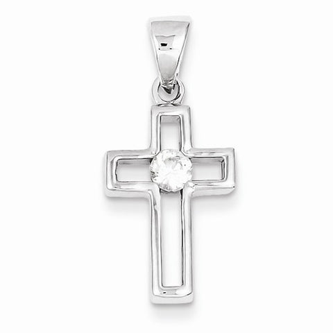 Sterling Silver CZ Cross Pendant, Delightful Pendants for Necklace