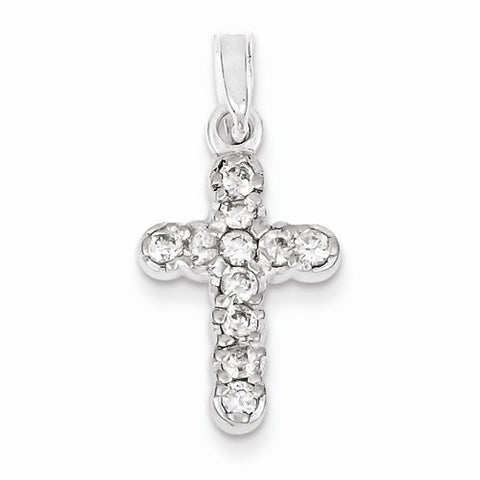 Sterling Silver CZ Cross Pendant, Exquisite Pendants for Necklace