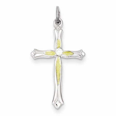 Sterling Silver & Vermeil CZ Cross Pendant, Pendants for Necklace