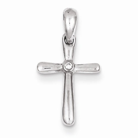 Sterling Silver CZ Cross Pendant, Fine Pendants for Necklace