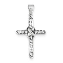 Sterling Silver CZ Cross Charm hide-image