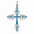Sterling Silver Blue Enameled Cross Pendant, Pendants for Necklace