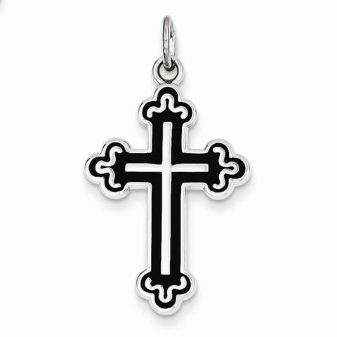 Sterling Silver Enameled Cross Pendant, Pendants for Necklace