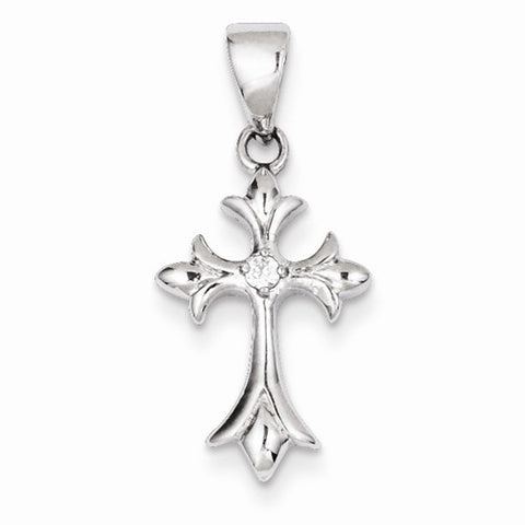 Sterling Silver CZ Cross Pendant, Lovely Pendants for Necklace