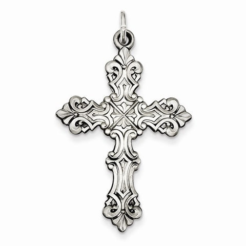 Sterling Silver Antiqued Cross Pendant, Stylish Pendants for Necklace