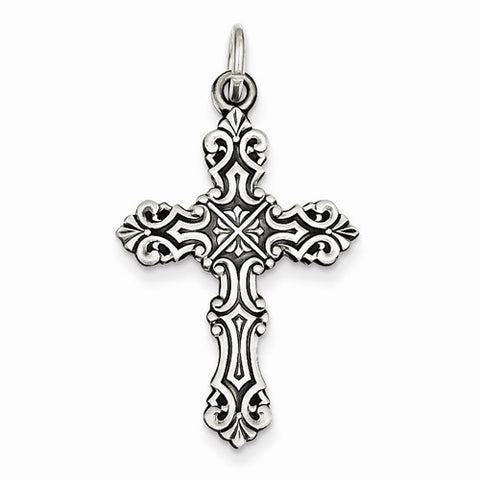 Sterling Silver Antiqued Cross Pendant, Classy Pendants for Necklace